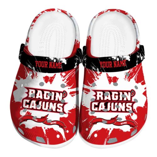 personalized louisiana ragin cajuns splatter pattern clog best selling