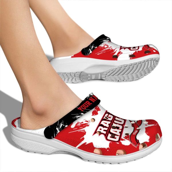 personalized louisiana ragin cajuns splatter pattern clog fashion forward