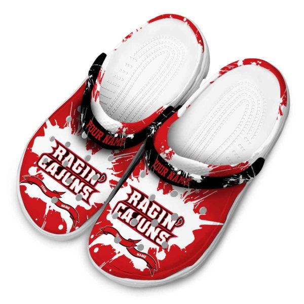 personalized louisiana ragin cajuns splatter pattern clog latest model