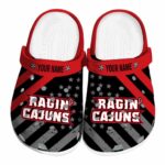 personalized louisiana ragin cajuns star spangled graphic clog best selling
