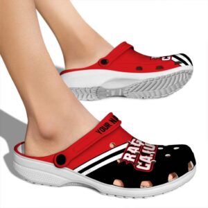 personalized louisiana ragin cajuns striped accents clog fashion forward