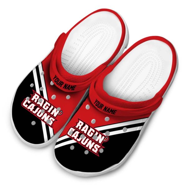 personalized louisiana ragin cajuns striped accents clog latest model
