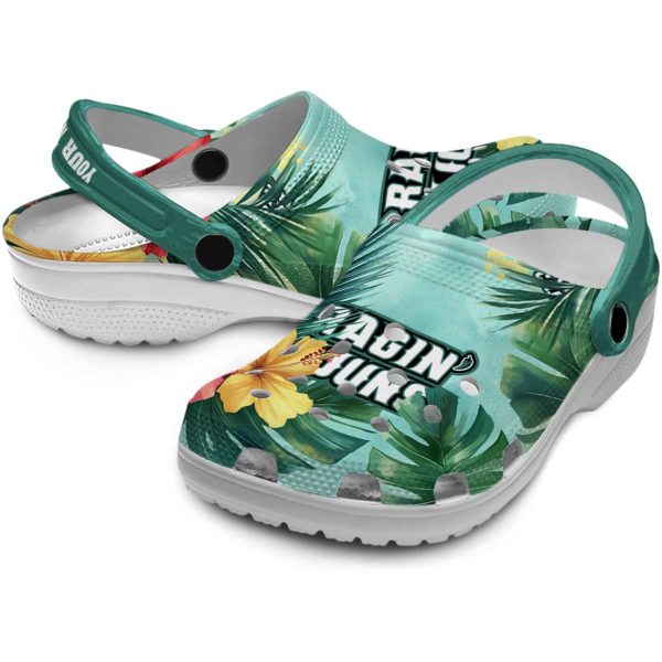 personalized louisiana ragin cajuns tropical vibes clog high quality