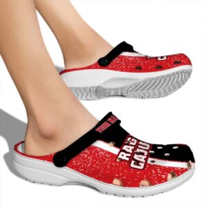 personalized louisiana ragin cajuns vertical stripes clog fashion forward