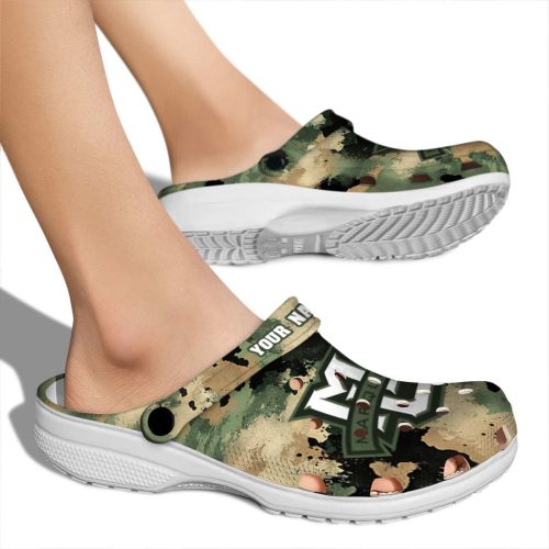 personalized marquette golden eagles camouflage craze clog fashion forward