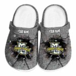 personalized marquette golden eagles cracked ground texture clog best selling