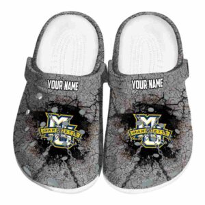 personalized marquette golden eagles cracked ground texture clog best selling
