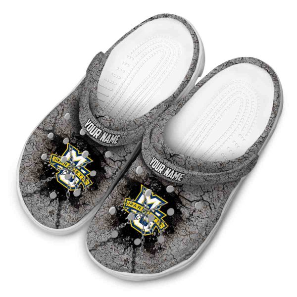 personalized marquette golden eagles cracked ground texture clog latest model