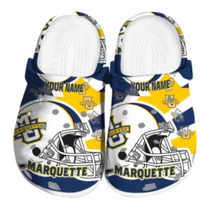personalized marquette golden eagles football helmet clog best selling