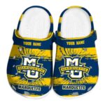 personalized marquette golden eagles paint splatter graphics clog best selling