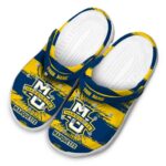 personalized marquette golden eagles paint splatter graphics clog best selling
