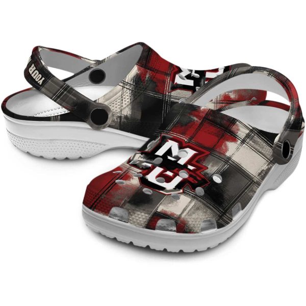 personalized marquette golden eagles plaid fusion clog high quality