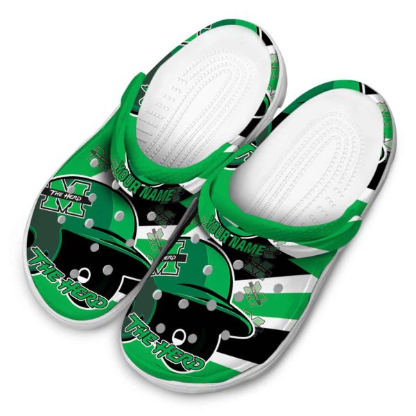 personalized marshall thundering herd baseball helmet clog latest model