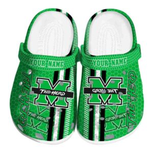 personalized marshall thundering herd contrasting stripes clog best selling