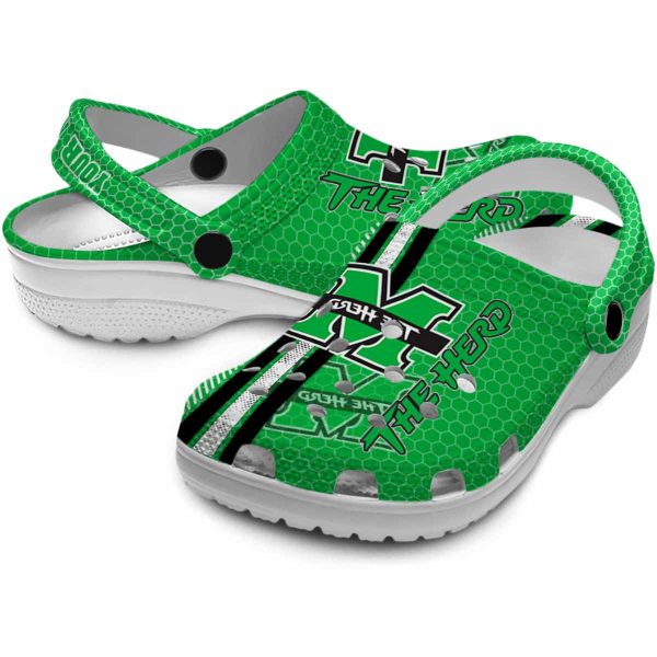 personalized marshall thundering herd contrasting stripes clog high quality