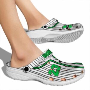 personalized marshall thundering herd pinstripe pattern clog fashion forward