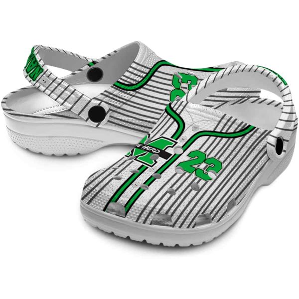 personalized marshall thundering herd pinstripe pattern clog high quality