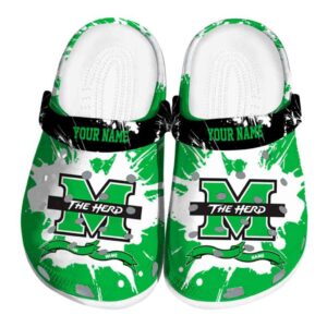 personalized marshall thundering herd splatter pattern clog best selling