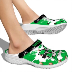 personalized marshall thundering herd splatter pattern clog fashion forward