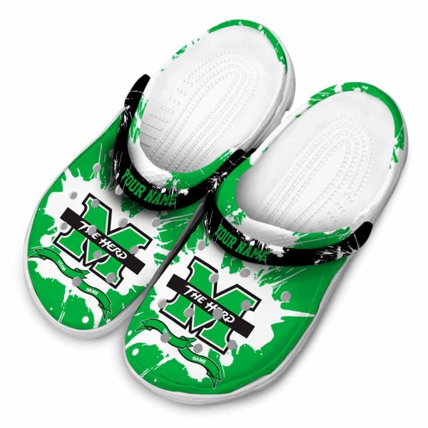 personalized marshall thundering herd splatter pattern clog latest model