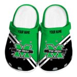 personalized marshall thundering herd striped accents clog best selling