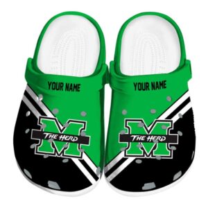 personalized marshall thundering herd striped accents clog best selling