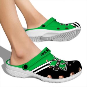 personalized marshall thundering herd striped accents clog fashion forward