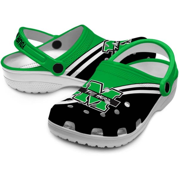 personalized marshall thundering herd striped accents clog high quality