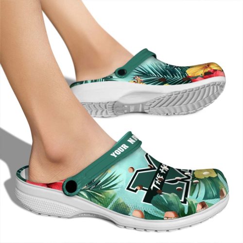 personalized marshall thundering herd tropical vibes clog fashion forward