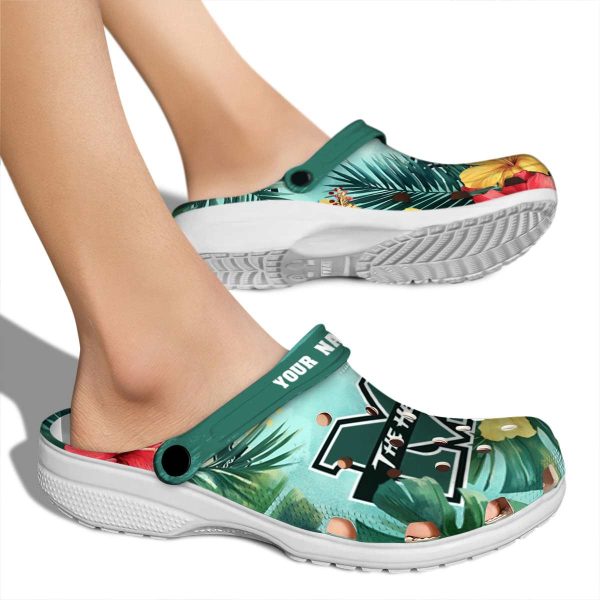 personalized marshall thundering herd tropical vibes clog fashion forward