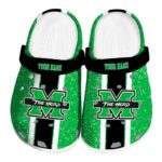 personalized marshall thundering herd vertical stripes clog best selling