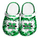 personalized marshall thundering herd zigzag paint burst clog best selling