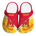 personalized maryland terrapins baseball motif clog best selling