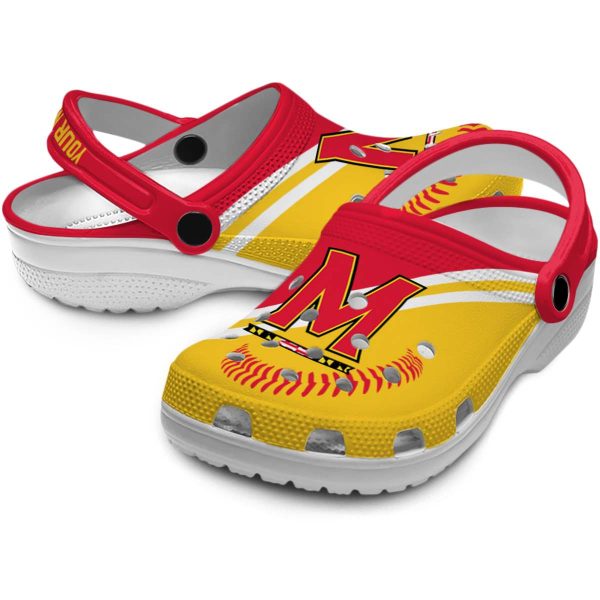 personalized maryland terrapins baseball motif clog high quality