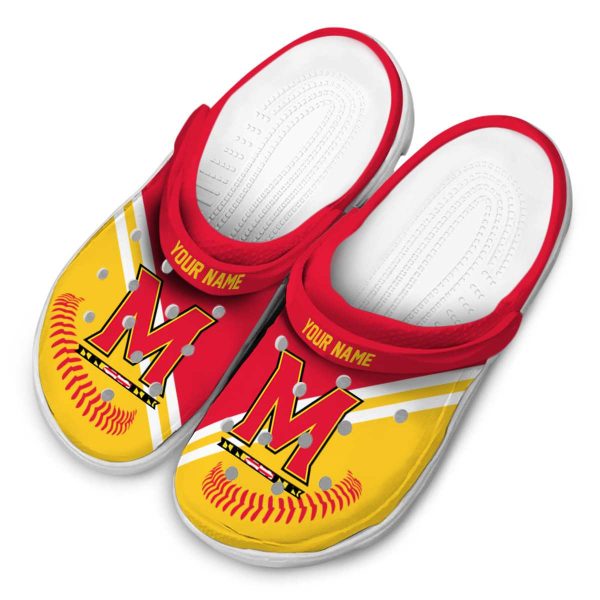personalized maryland terrapins baseball motif clog latest model