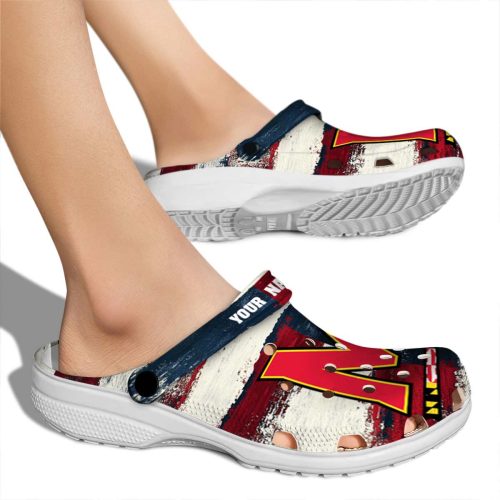 personalized maryland terrapins patriotic stripes clog fashion forward