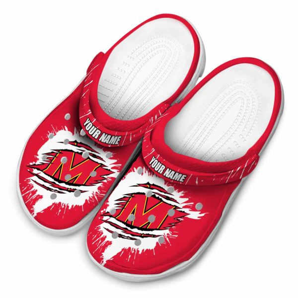 personalized maryland terrapins splash motif background clog latest model