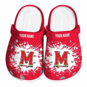 personalized maryland terrapins splatter background clog best selling
