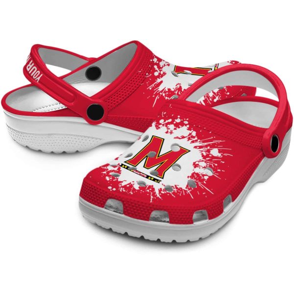 personalized maryland terrapins splatter background clog high quality