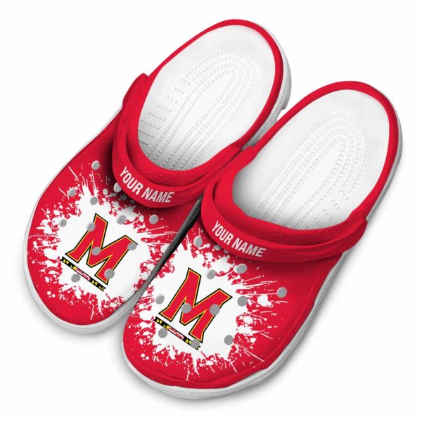 personalized maryland terrapins splatter background clog latest model