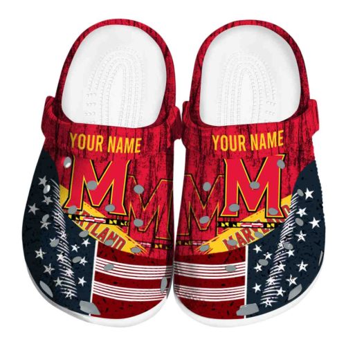 personalized maryland terrapins star spangled side pattern clog best selling