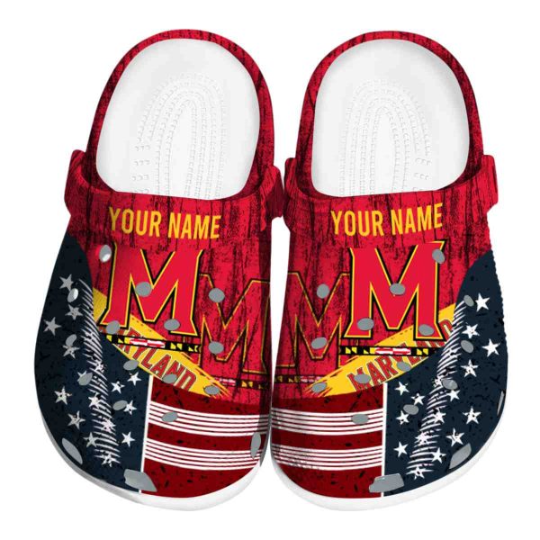 personalized maryland terrapins star spangled side pattern clog best selling