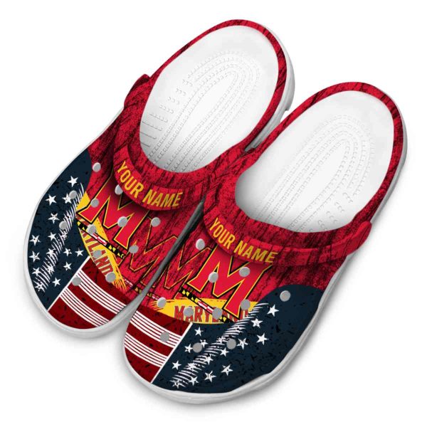 personalized maryland terrapins star spangled side pattern clog latest model