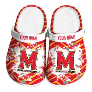 personalized maryland terrapins zigzag paint burst clog best selling