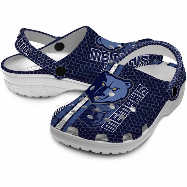 personalized memphis grizzlies contrasting stripes clog high quality