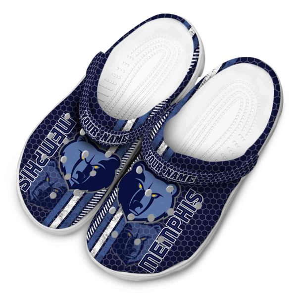 personalized memphis grizzlies contrasting stripes clog latest model