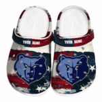 personalized memphis grizzlies patriotic stripes clog best selling