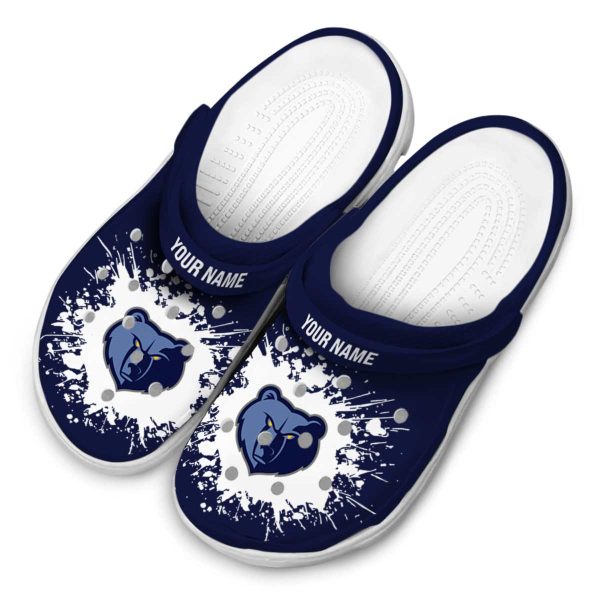 personalized memphis grizzlies splatter background clog latest model
