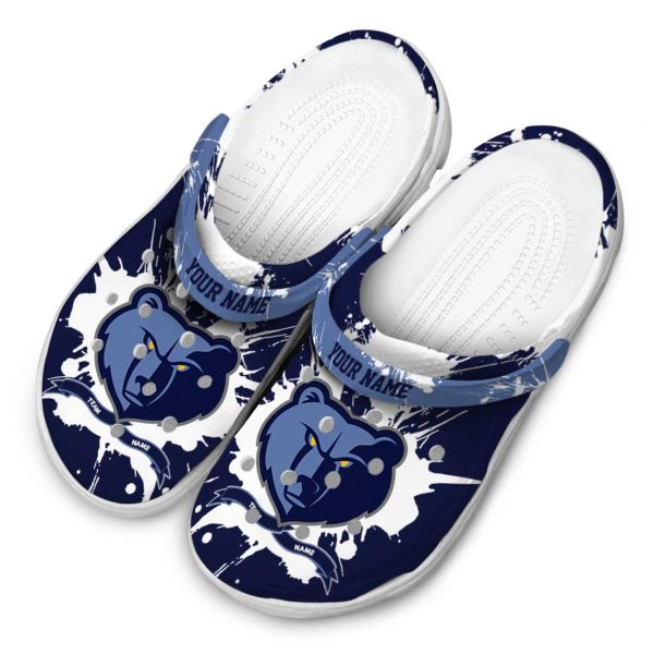 personalized memphis grizzlies splatter pattern clog latest model