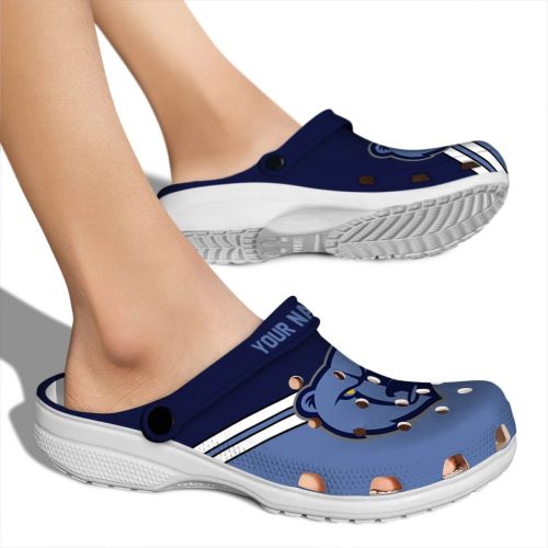 personalized memphis grizzlies striped accents clog fashion forward